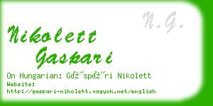 nikolett gaspari business card